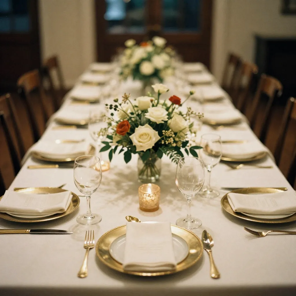 Formal banquet table arrangement