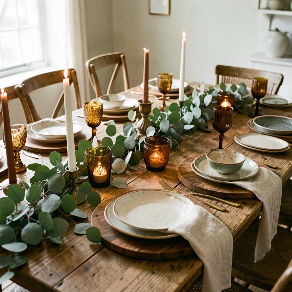 Rustic chic dining table design