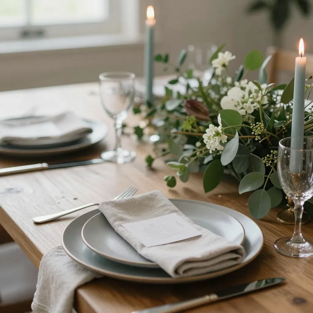 Elegant dinner table arrangement